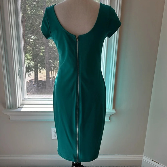 The Vanity Room Knit Dress, Zipper Back Detail, Jade Green, Medium, EUC - Picture 3 of 4